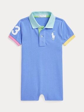 Ralph Lauren Big Pony Cotton Mesh Polo Shortalls 6 months